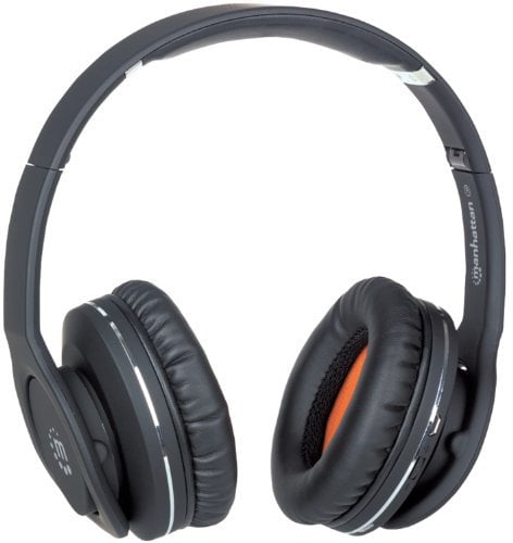 Manhattan Fathom Bluetooth-Kopfhörer/Headset schwarz 178709 für Handys, Smartphones, iPhones, iPads, Laptops, Tablets, PCs