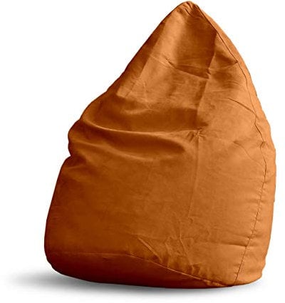 Lumaland Sitzsack Luxury XL Plus 85x65cm | Microvelours Beanbag mit extra weichem & robustem Stoff | Für Erwachsene & Kinder| Ideal geeignet für Kinderzimmer | Sessel & Stuhl Bean Bag [Orange]