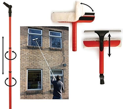 window clean Dekton 3.5m Washing Set Equipment Telescopic Extension Pole Squeegee Kit