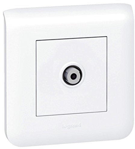 Legrand 099698 Mosaic Complet Prise Télévision Simple Mâle 9.5mm, Blanc