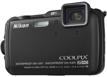 Nikon COOLPIX AW120 Waterproof Shockproof Freezeproof Compact Digital Camera - Black (16.0 MP, 5x Zoom) 3.0 inch OLED with Wi-Fi and GPS