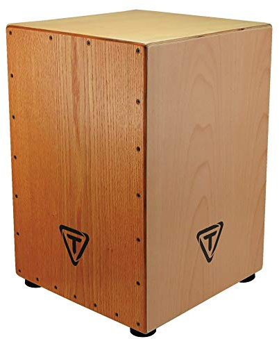 Tycoon Percussion Triple Play Cajon, 35cm Wide, All-in-One Drum with 3 Distinct Playing Surfaces, Beech Wood Front Plate, Dark Ebony Left Plate w/Snares, Red Oak Right Plate, Create Versatile Sounds