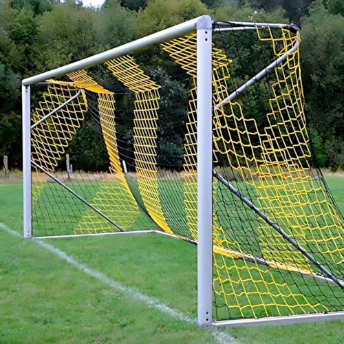 Fußball Tornetz Fußballtornetz 7,50 m x 2,50 m Tiefe Oben 0,80 unten 1,50 m Fußballnetz zweifarbig PP 4 mm Farbe Schwarz/Gelb