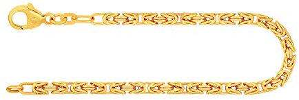 EDELIND Königskette Gold 333, Echtgold Armkette 3 mm mit Stempel aus Gelbgold, Goldarmband aus Deutschland, Herrenschmuck mit Karabinerverschluss, Länge 21 cm, Gewicht ca. 10.8 g.