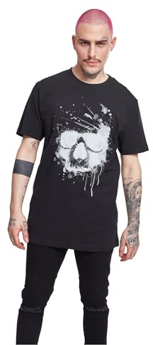 Mister Tee Herren Waterpaint Skull Tee
