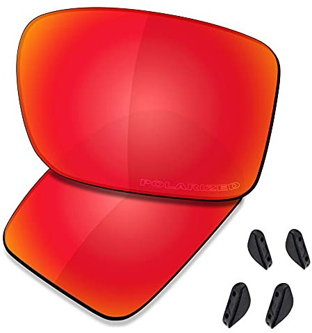 Saucer Verres de rechange premium pour lunettes de soleil Oakley Double Edge OO9380 High Defense – Rouge feu polarisé