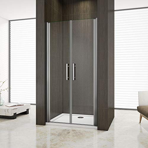 Mampara de Ducha Puerta Abatible Frontal Vidrio Templado Antical 6 MM 105x195cm