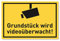 Achtung Videoüberwachung Schild (30x20 cm Kunststoff) - Warnschilder und Hinweisschilder - Grundstück Wird Videoüberwacht Schilder (Gelb)