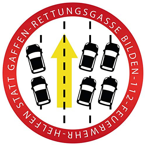 P019 | 2er Set - Rettungsgasse Bilden Aufkleber - 10 cm x 10 cm - Helfen statt gaffen | Autoaufkleber | Autosticker | Helfen | Retten | Rettungsgasse bei Stau bilden
