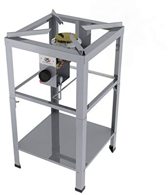 Professional Hockerkocher HK2000EV2 11kW aus Edelstahl für Flüssiggas, incl. Schlauch und Regler 50mbar B:460mm x T:460mm (Standgerät Leergerät)