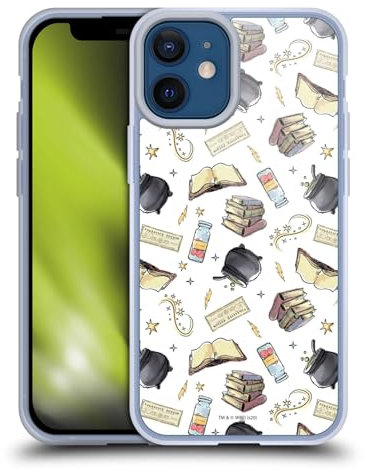 Head Case Designs Officially Licensed Harry Potter Hogwarts Pattern Deathly Hallows XIII Gel Case [Military Grade Protection] Compatible With Apple iPhone 12 Mini