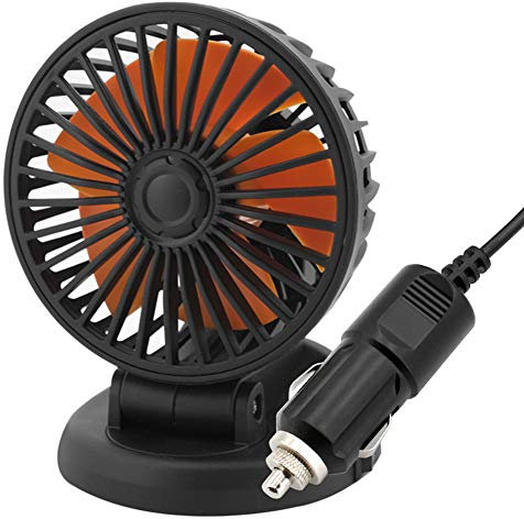 UEB 12V 24V Fahrzeug Lüfter Auto Ventilator SUV LKW Bus 5 Blätter Drehbar Mini Elektro Küler Lüfter KFZ (24V)
