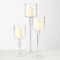 mucHome 3 Stück Kerzenständer, Teelichthalter Windlicht ohne Kerze, Hohe Elegante Gläser, Stilvolle Dekoration, Design-Windlichter, Höhe 30cm, 40cm, 50cm