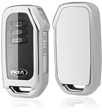 SHAOHAO Kompatibel mit KIA kia EV6 2021 2022 2023 Schlüssel Hülle TPU Silikon Autoschlüssel Schlüsselhülle Autofernbedienungen Schutzhülle Cover ev6 (Silber)…