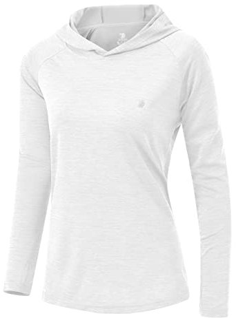 YSENTO Damen Outdoor Wandershirt Atmungsaktive Leicht Sport Langarmshirt Laufshirt Pullover Yoga Training T-Shirt Tops(Weiß,M)