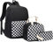 Xunteny Schulrucksack Mädchen 3 Teile Set, Schulranzen Rucksack Schule Kinder Teenager mit Lunch Tasche Federmäppchen (Kariert)