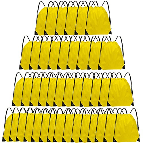 Grneric Kordelzug-Rucksack Bulk String Rucksack Kordelzug Taschen Cinch Sack Gym Sport Reisen String Bag für Männer Frauen, gelb, 42, Kordelzugbeutel Bulk