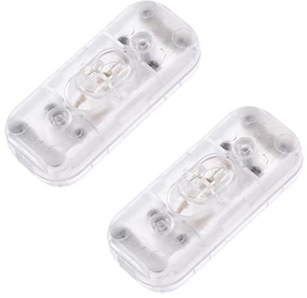 Lot de 2 interrupteurs intermédiaires à cordon - 2-3 pôles 6 A 250 V - Interrupteur intermédiaire à bascule, interrupteur d'alimentation, interrupteur à câble, interrupteur | Transparent