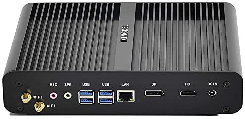 KINGDEL NC860 Fanless Mini PC, Puissant Petit Ordinateur avec Core i7 11th Gen CPU, Barebone, 4K: 4096x2304, HD, DP, Gigabit Ethernet, Wi-FI 6E(Gig+) + BT 5.2, Metal Case