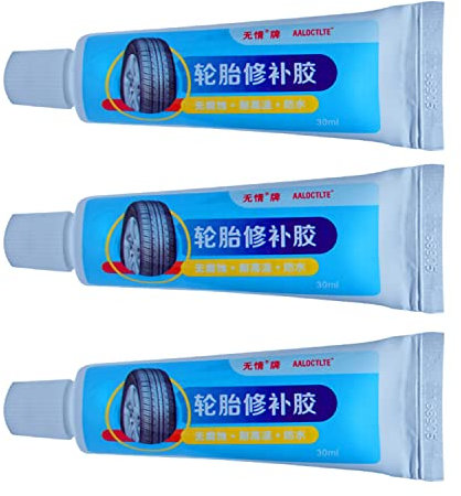 30ml Reifenreparatur Kleber Wasserfest Reifenkleber Alleskleber Gummi Reparatur Set Reifenflickzeug für Auto/Motorrad/Fahrrad/LKW 3 Stücke