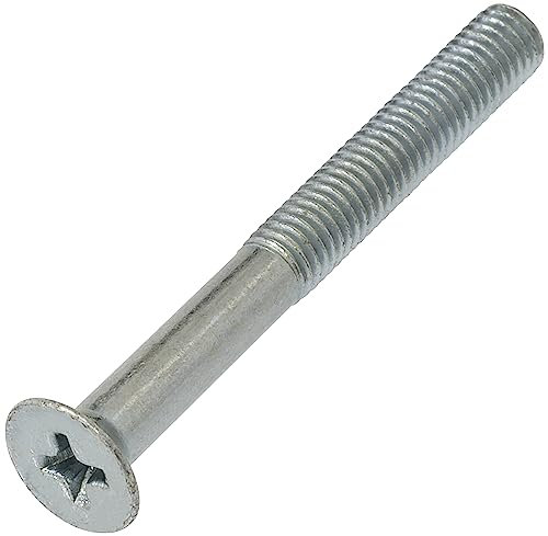 AERZETIX - C67712 - Satz von 20 Senkkopfschrauben M5x45 mm mit PH-abdruck - mit metrischem standardgewinde - für verbindungsbolzen - DIN 965 - aus verzinktem stahl - silberfarben