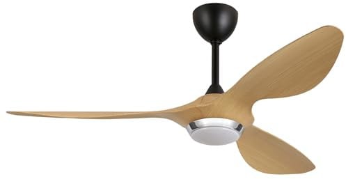 reiga Ventilatore da soffitto intelligente da 132 cm con luci e telecomando, ventilatore reversibile a motore CC silenzioso, moderno a 3 pale, timer, controllo tramite app intelligente