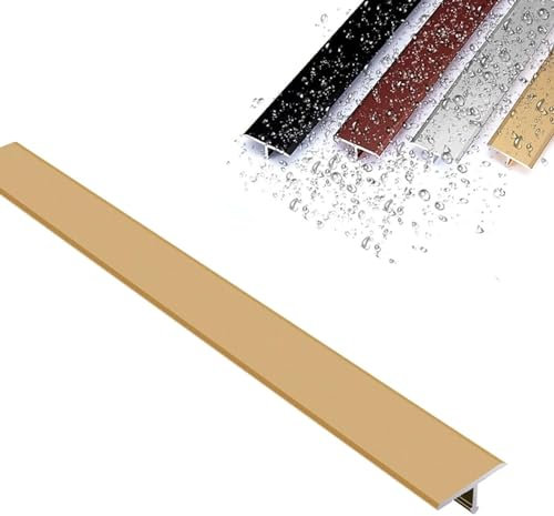 Wasserdicht Übergangsprofil Ausgleichsprofil, Boden/Tür T-Profil Bodenleiste, Schwarz Weiß Gold Aluminium Bodenübergangsstreifen Boden Abdeckleiste Ausgleichsprofil Für Fliesen Laminat/Parkett
