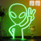 DWOOKE Green Alien Neon Sign,LED Neon Lights for Wall Decor Alien Neon Light Sign Battery/USB Powered LED Neon Sign for Kids Men Room Decor Light Up Sign for Game Room Bar Birthday Party Gifts