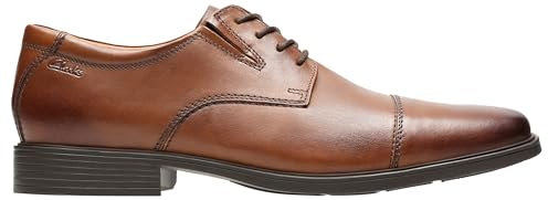 Clarks 261300967, Gorra Tilden Hombre, Cuero marrón Oscuro, 41 EU