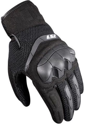 LS2 Handschuhe Kubra schwarz Größe XL | geeignet für den Frühling;Sommer | hochwertigen Kunstleder | Abriebfestigkeit | Reißfestigkeit | Aufprallschutz | Ergonomisch |