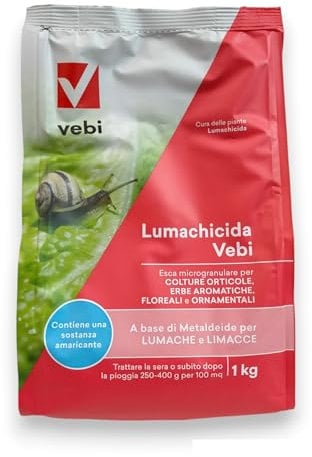 LUMACHICIDA VEBI PFnPE, elimina limacce, lumache, chiocciole e gasteropodi (METACINQUE) da 1 kg