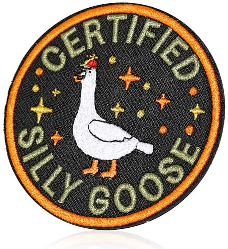XMJY Lustiger Gänse-Klettverschluss, bunt bestickter Aufnäher, niedliches Tier-Meme-Aufnäher, DIY-Applikation, Zubehör für Rucksäcke, Hundegeschirr, Armee-Westen, Turnbeutel, Hüte, Helme