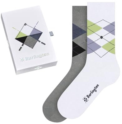 Burlington Damen Socken Basic Gift Box W So Baumwolle gemustert 2 Paar, Mehrfarbig Grey White 0019, 36-41