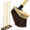 LSC 10” Garden Broom with Wooden Handle – Heavy Duty Outdoor Yard Brush with Stiff Bristles Durable Support Bracket Broom for Sweeping Patio & Yard (PACK OF 4)