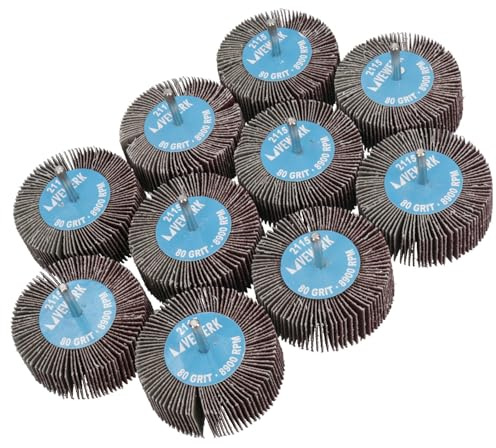 80 Grit 80mm Flap Wheel Disc Abrasive Sanding Pads for Drills Grinders 6mm Shank 10pc