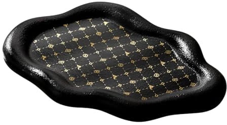 Piatto per Gioielli, CHENKEE Vassoio per gioielli in ceramica, Piattino Portagioie a Forma di Nuvola,per la Festa Della Mamma, Giorno del Ringraziamento, Regalo di Compleanno per Donne (nero)