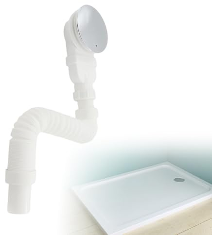 Dräneringssats dusch 90 mm, platt duschavlopp sifon, extra platt golvbrunn dusch inkl. täckhuva i krom, duschavlopp platt