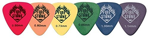 Fire Stone Plektrum/Pick Delrin Tex, 351 Form, angeraute Ausführung, 0,50 mm, rot, 12 Stück