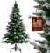CASARIA® Weihnachtsbaum künstlich 150cm dichte Spitzen schneller Aufbau mit Tannenzapfen Metallständer naturgetreu schwer entflammbar grün Tannenbaum