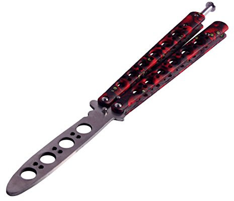Andux Zone CS/HDD08 Couteau papillon d'entraînement en métal, Couteau d'entraînement, ds-4, rot