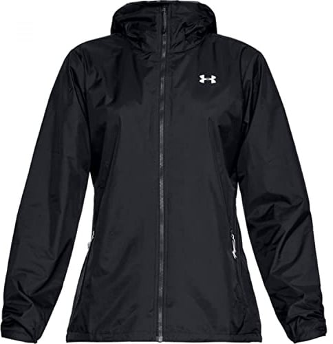 Under Armour Damen Forefront Rain Jacket Jacke, Black / / Ghost Gray, XL