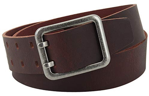 Vascavi ® Ledergürtel aus Rindleder, 4,5 cm breit und ca. 0,3 cm stark, echt Leder Gürtel, Made in Germany, kürzbar, für Damen und Herren #4,5-0003 (90 cm Gesamtlänge 105 cm, Dunkelbraun)