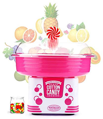 MU Household Cotton Candy Machine, Kids Mini Portable Floss Making Machine Nostalgia Electric Homemade Cotton Sugar Maker for Carnival Party Party Gift,Pink