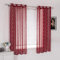 MIULEE Voile Marokko Vorhang Sheer mit Ösen Transparente Optik Gardine Ösenschal Wohnzimmer Fensterschal Luftig Lichtdurchlässig Dekoschal für Schlafzimmer 2er Set 160 x 140cm (H x B) Wein Rot