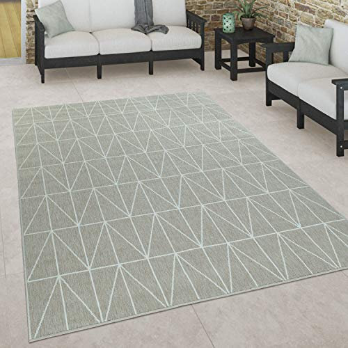 Paco Home Outdoor Teppich wetterfest Skandinavisch für Terrasse, Balkon & Garten pflegeleicht & robust Modernes Design Indoor & Outdoor geeignet, Grösse:120x170 cm, Farbe:Beige