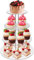 Salubohum Cupcake-Präsentationsständer, etagere 4 etagen, aus transparentem Acryl, ideal für Cupcakes und Früchte, geeignet für Hochzeiten, Geburtstage und Abschlussfeiern