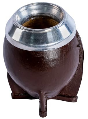 SHOPPLACE Mate Torpedo Artesanal Argentino Calabaza Forrado Cuero Piel Yerba Mate (marron)