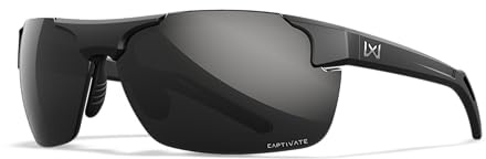 Wiley X WX Prime Sonnenbrille für Herren, bruchsicher, UV-Augenschutz für Kampf und Schießen, faszinierend, polarisiert, schwarz, verspiegelte Gläser, mattschwarzer Rahmen