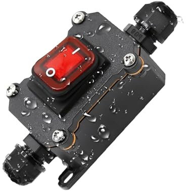 Interrupteur de boîte étanche pour câblage extérieur Interrupteur étanche Convient pour les appareils de stockage d'énergie domestique 12-24 V, les voitures et les navires (B)