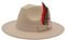 Oktoberfest Bayernhut mit Federn, Bayerischer Trachten-Hut, Bierfest Mütze, 56-58cm Herren Kopfbedeckung, Volksfest, Bayer, Kostüm, Karneval, Mottoparty Halloween (Beige,58)